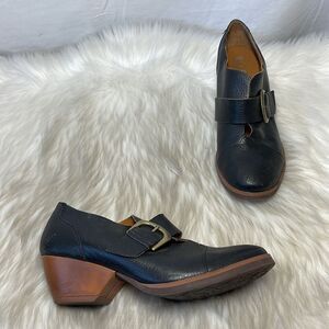 Korks By Kirk-Ease Little Monk Black Pebbled Leather Side Buckle Booties…